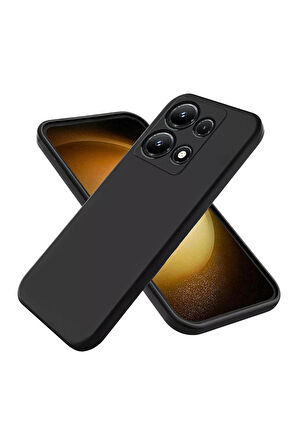 Infinix Note 30 Uyumlu Silikon Kılıf - Kamera Korumalı Esnek Pastel Renk Kapak - Siyah