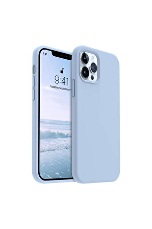 Apple iPhone 12 Pro Max Uyumlu Silikon Kılıf - Pastel Renk Esnek Tam Koruma Kapak - Mavi