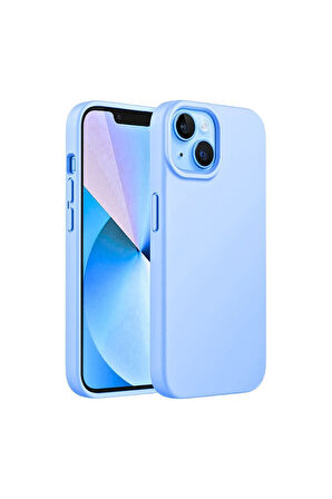 Apple iPhone 13 Mini Uyumlu Silikon Kılıf - Pastel Renk Tonu Esnek Tam Koruma Kapak - Mavi