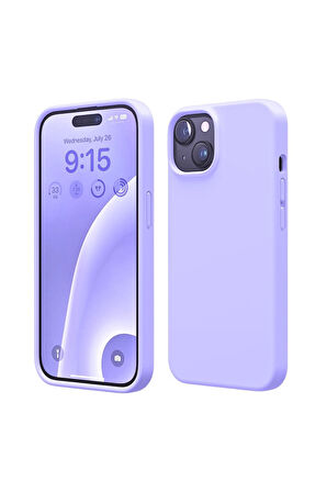 Apple iPhone 14 Plus Uyumlu Silikon Kılıf - Pastel Renk Tonu Esnek Tam Koruma Kapak - Lila