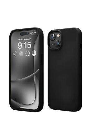Apple iPhone 14 Plus Uyumlu Silikon Kılıf - Pastel Renk Tonu Esnek Tam Koruma Kapak - Siyah