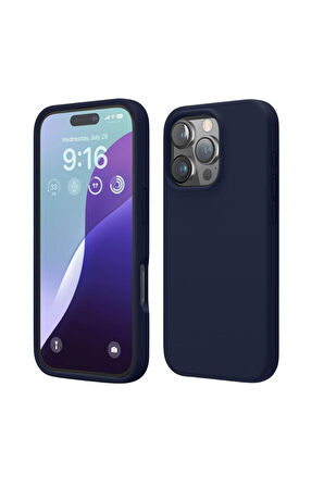 Apple iPhone 15 Pro Max Uyumlu Silikon Kılıf - Pastel Renk Esnek Tam Koruma Kapak - Lacivert