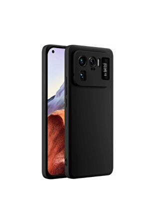 Xiaomi 11 Ultra Uyumlu Silikon Kılıf - Kamera Korumalı Esnek Pastel Renk Kapak - Siyah