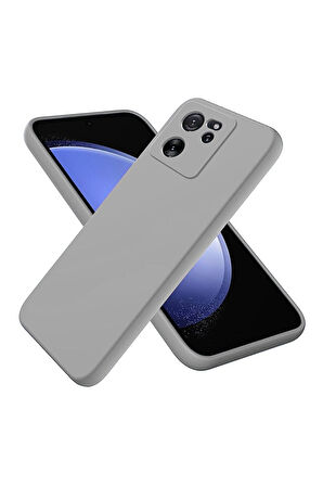 Xiaomi 13T Pro Uyumlu Silikon Kılıf - Kamera Korumalı Esnek Pastel Renk Kapak - Gri