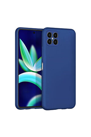 Omix X600 Uyumlu Silikon Kılıf - Kamera Korumalı Esnek Pastel Renk Kapak - Lacivert