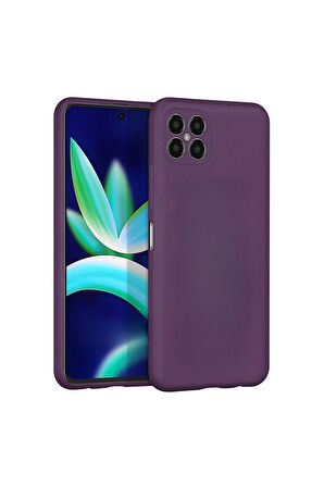 Omix X600 Uyumlu Silikon Kılıf - Kamera Korumalı Esnek Pastel Renk Kapak - Mor