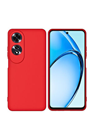 Oppo A60 Uyumlu Silikon Kılıf - Kamera Korumalı Esnek Pastel Renk Kapak - Kırmızı