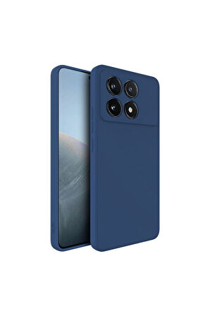 Poco X6 Pro Uyumlu Silikon Kılıf - Kamera Korumalı Esnek Pastel Renk Kapak - Lacivert