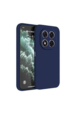 Poco X7 Uyumlu Silikon Kılıf - Kamera Korumalı Esnek Pastel Renk Kapak - Lacivert