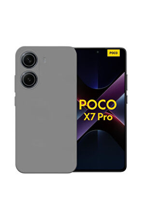 Poco X7 Pro Iron Man Edition Uyumlu Silikon Kılıf - Kamera Korumalı Esnek Pastel Renk Kapak - Gri