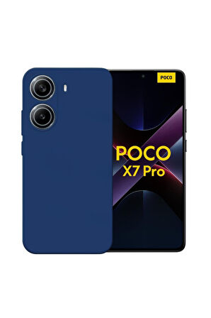 Poco X7 Pro Iron Man Edition Uyumlu Silikon Kılıf - Kamera Korumalı Esnek Pastel Renk Kapak - Lacivert