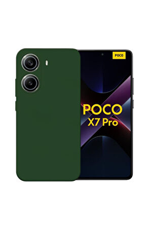 Poco X7 Pro Iron Man Edition Uyumlu Silikon Kılıf - Kamera Korumalı Esnek Pastel Renk Kapak - Yeşil