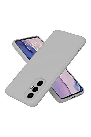 Tecno Pova 3 Uyumlu Silikon Kılıf - Kamera Korumalı Esnek Pastel Renk Kapak - Gri