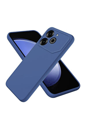 Tecno Pova 6 Pro Uyumlu Silikon Kılıf - Kamera Korumalı Esnek Pastel Renk Kapak - Lacivert