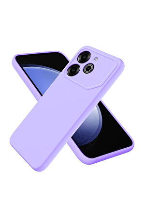 Tecno Pova 6 Pro Uyumlu Silikon Kılıf - Kamera Korumalı Esnek Pastel Renk Kapak - Lila