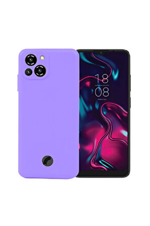 Reeder S23 Pro Max Uyumlu Silikon Kılıf - Kamera Korumalı Esnek Pastel Renk Kapak - Lila