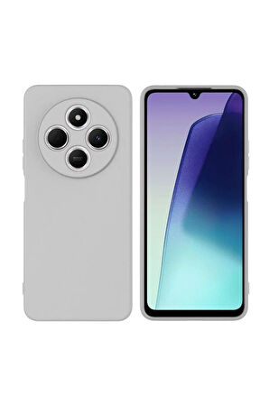 Redmi A4 Uyumlu Silikon Kılıf - Kamera Korumalı Esnek Pastel Renk Kapak - Gri