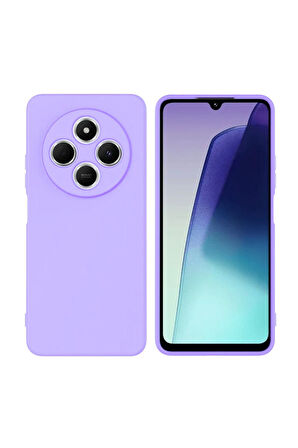 Redmi A4 Uyumlu Silikon Kılıf - Kamera Korumalı Esnek Pastel Renk Kapak - Lila