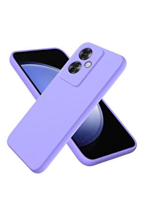 Oppo Reno 11F Uyumlu Silikon Kılıf - Kamera Korumalı Esnek Pastel Renk Kapak - Lila