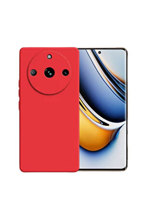 Realme 11 Pro Uyumlu Silikon Kılıf - Kamera Korumalı Esnek Pastel Renk Kapak - Kırmızı