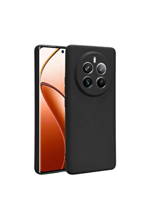 Realme 12 Pro Uyumlu Silikon Kılıf - Kamera Korumalı Esnek Pastel Renk Kapak - Siyah