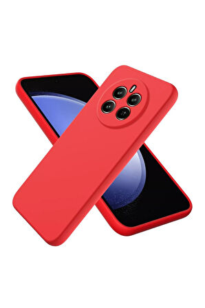 Realme 12 4G Uyumlu Silikon Kılıf - Kamera Korumalı Esnek Pastel Renk Kapak - Kırmızı