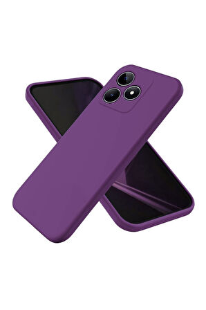 Realme Note 50 Uyumlu Silikon Kılıf - Kamera Korumalı Esnek Pastel Renk Kapak - Mor