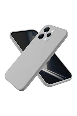 Redmi 12 Uyumlu Silikon Kılıf - Kamera Korumalı Esnek Pastel Renk Kapak - Gri