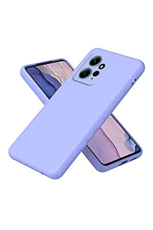 Redmi Note 12 4G Uyumlu Silikon Kılıf - Kamera Korumalı Esnek Pastel Renk Kapak - Lila