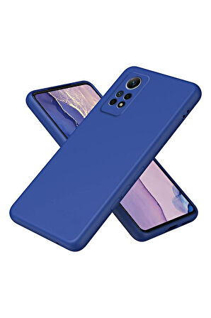 Redmi Note 12 Pro 4G Uyumlu Silikon Kılıf - Kamera Korumalı Esnek Pastel Renk Kapak -Lacivert