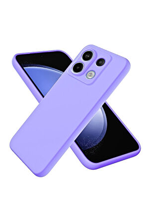 Redmi Note 13 5G Uyumlu Silikon Kılıf - Kamera Korumalı Esnek Pastel Renk Kapak - Lila