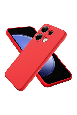 Redmi Note 13 Pro 4G Uyumlu Silikon Kılıf - Kamera Korumalı Esnek Pastel Renk Kapak - Kırmızı