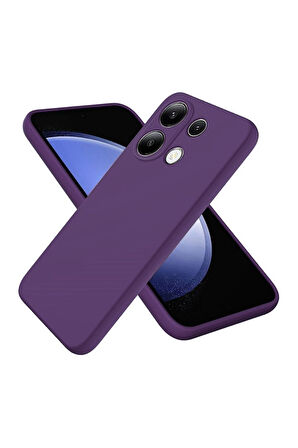 Redmi Note 13 Pro 4G Uyumlu Silikon Kılıf - Kamera Korumalı Esnek Pastel Renk Kapak - Mor