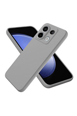 Redmi Note 13 Pro 5G Uyumlu Silikon Kılıf - Kamera Korumalı Esnek Pastel Renk Kapak - Gri