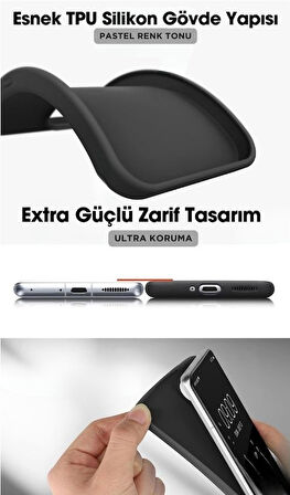 Redmi Note 13 Pro 5G Uyumlu Silikon Kılıf - Kamera Korumalı Esnek Pastel Renk Kapak - Siyah