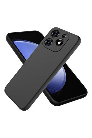 Tecno Spark 20 Uyumlu Silikon Kılıf - Kamera Korumalı Esnek Pastel Renk Kapak - Siyah