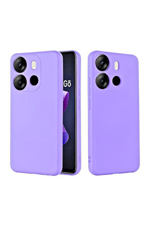 Tecno Spark Go 2023 Uyumlu Silikon Kılıf - Kamera Korumalı Esnek Pastel Renk Kapak - Lila