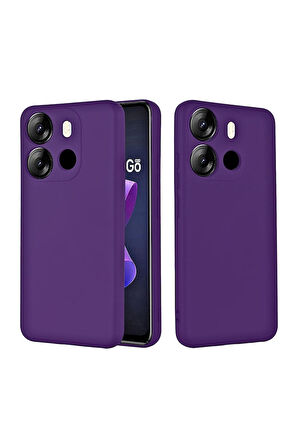 Tecno Spark Go 2023 Uyumlu Silikon Kılıf - Kamera Korumalı Esnek Pastel Renk Kapak - Mor
