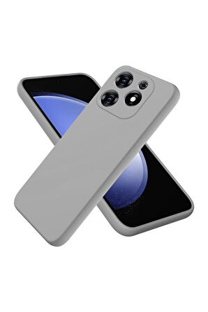 Tecno Spark Go 2024 Uyumlu Silikon Kılıf - Kamera Korumalı Esnek Pastel Renk Kapak - Gri