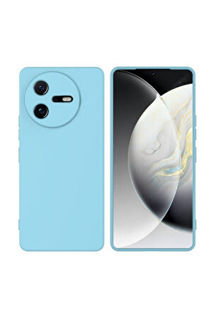 Casper Via A40 Uyumlu Silikon Kılıf - Kamera Korumalı Esnek Pastel Renk Kapak - Mavi