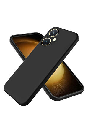 Vivo Y27 Uyumlu Silikon Kılıf - Kamera Korumalı Esnek Pastel Renk Kapak - Siyah