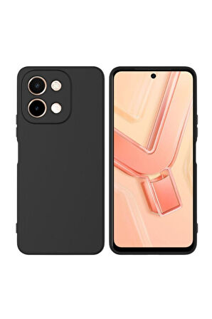 Vivo Y28 Uyumlu Silikon Kılıf - Kamera Korumalı Esnek Pastel Renk Kapak - Siyah