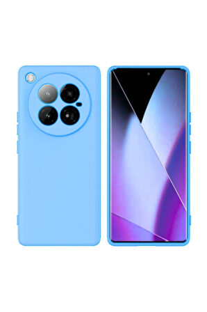 Infinix Zero 40 Uyumlu Silikon Kılıf - Kamera Korumalı Esnek Pastel Renk Kapak - Mavi