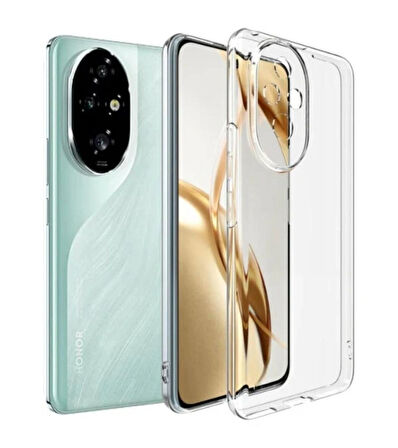 Honor 200 Pro Uyumlu Şeffaf Silikon Kılıf - Kamera Korumalı Esnek Tam Koruma Kapak