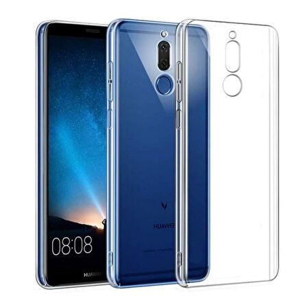 Huawei Mate 10 Lite Uyumlu Şeffaf Silikon Kılıf - Kamera Korumalı Esnek Tam Koruma Kapak