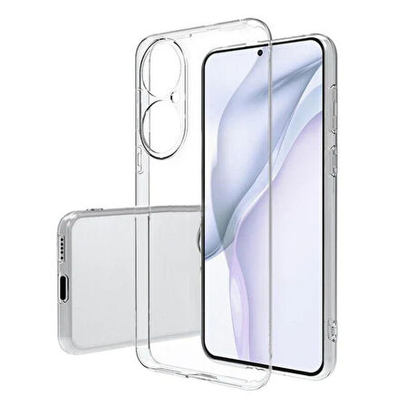 Huawei P50 Pro Uyumlu Şeffaf Silikon Kılıf - Kamera Korumalı Esnek Tam Koruma Kapak