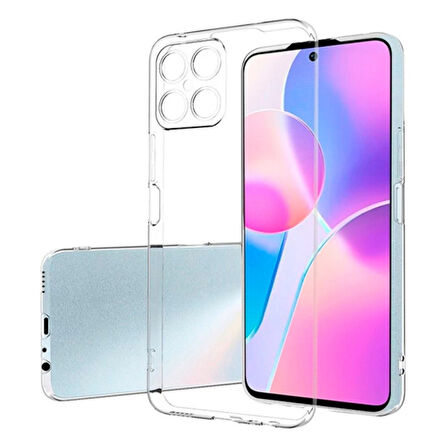 Honor X8 Uyumlu Şeffaf Silikon Kılıf - Kamera Korumalı Esnek Tam Koruma Kapak