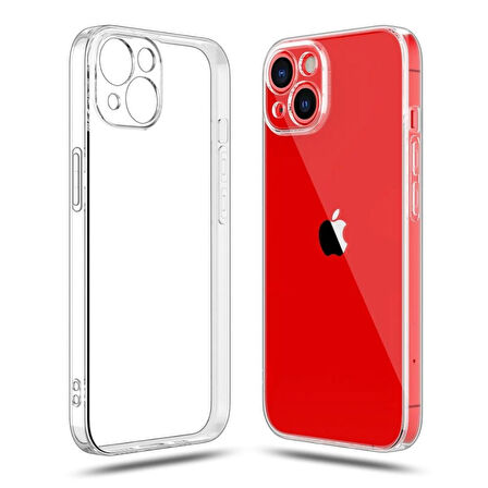 Apple iPhone 14 Uyumlu Şeffaf Silikon Kılıf - Kamera Korumalı Esnek Tam Koruma Kapak