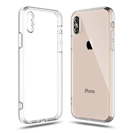 Apple iPhone XS Max Uyumlu Şeffaf Silikon Kılıf - Kamera Korumalı Esnek Tam Koruma Kapak