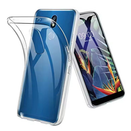 LG K40 Uyumlu Şeffaf Silikon Kılıf - Kamera Korumalı Esnek Tam Koruma Kapak